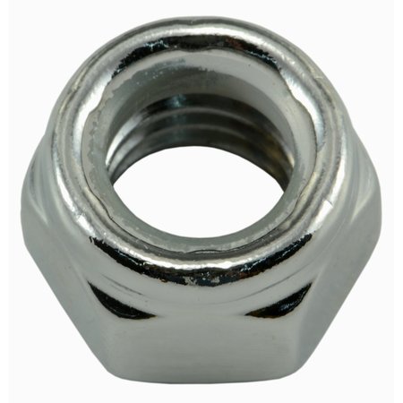 MIDWEST FASTENER Nylon Insert Lock Nut, 7/16"-14, Steel, Chrome Plated, 10 PK 74305